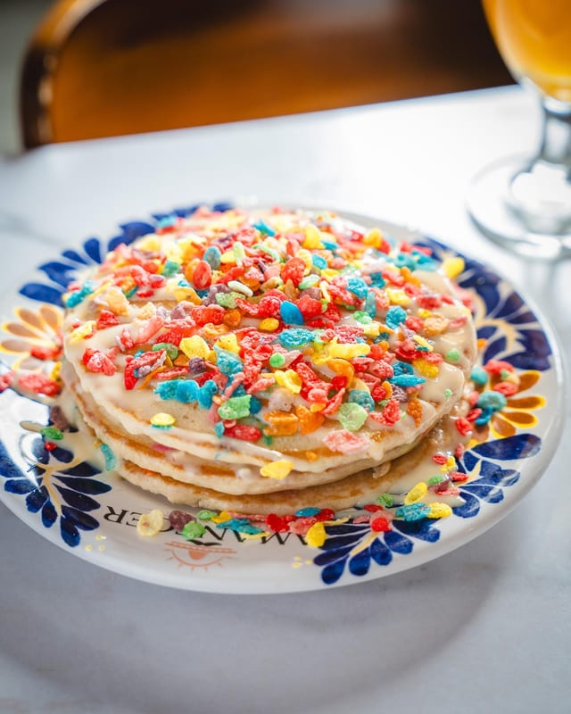 Fruity Pebble Pancakes.