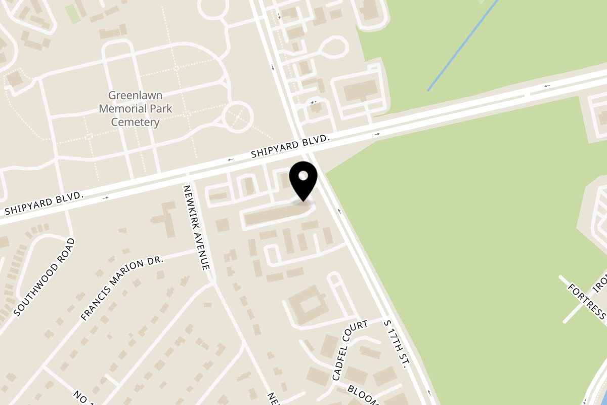 Map showing the location of Amanecer Cocina y Cafe Shipyard on 1616 Shipyard Blvd #20 in Wilmington