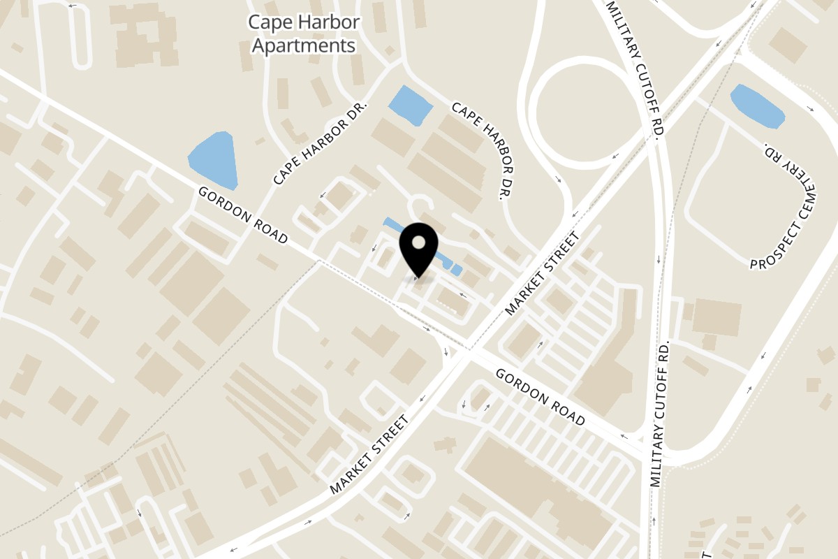 Map showing the location of Amanecer Cocina y Cafe Gordon on 6815 Gordon Rd in Wilmington